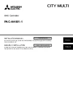 Mitsubishi Electric CITY MULTI PAC-AH001-1 Installation Manual preview