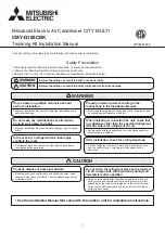 Preview for 1 page of Mitsubishi Electric CMY-Q100CBK Installation Manual