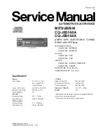 Preview for 1 page of Mitsubishi Electric CQ-JB0160A Service Manual