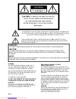 Preview for 2 page of Mitsubishi Electric DLP HC910 User Manual