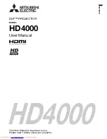Mitsubishi Electric DLP HD4000 User Manual preview
