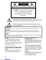 Preview for 2 page of Mitsubishi Electric DLP HD4000 User Manual