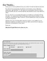 Preview for 3 page of Mitsubishi Electric DLP WD-52631 Owner'S Manual