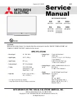 Preview for 1 page of Mitsubishi Electric DLP WD-82CB1 Service Manual