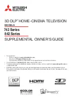 Preview for 3 page of Mitsubishi Electric DLP WD-92A12 Addendum Owner'S Manual