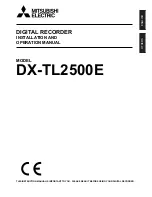 Preview for 1 page of Mitsubishi Electric DX-TL2500E Installation And Operation Manual