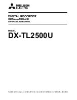 Mitsubishi Electric DX-TL2500U Installation And Operation Manual preview