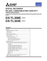 Preview for 1 page of Mitsubishi Electric DX-TL304E Operation Manual