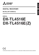 Предварительный просмотр 1 страницы Mitsubishi Electric DX-TL4516E series Installer Manual