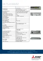 Preview for 2 page of Mitsubishi Electric DX-TL4516E series Specifications