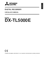 Предварительный просмотр 1 страницы Mitsubishi Electric DX-TL5000E Installer Manual