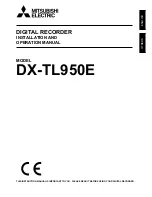 Preview for 1 page of Mitsubishi Electric DX-TL950E Installation And Operation Manual