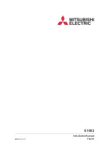 Preview for 1 page of Mitsubishi Electric E1032 Installation Manual