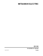 Mitsubishi Electric E1151 Installation Manual preview