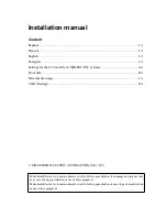 Preview for 1 page of Mitsubishi Electric E900 Installation Manual