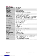 Preview for 4 page of Mitsubishi Electric ES200U Specifications