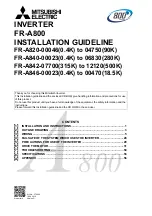Preview for 1 page of Mitsubishi Electric FR-A800 Installation Manuallines