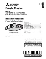 Preview for 1 page of Mitsubishi Electric Fresh Master GUF-100RD3 Installation Instructions Manual