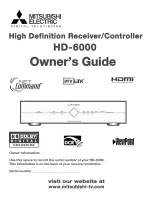 Mitsubishi Electric HD-6000 Owner'S Manual preview