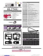 Предварительный просмотр 2 страницы Mitsubishi Electric HL2750U Specification Sheet