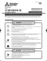 Preview for 1 page of Mitsubishi Electric JT-SB116EH-W-CA Installation Manual