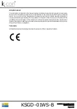 Preview for 2 page of Mitsubishi Electric k-con KSGD-01WS-B Installation And Operation Manual