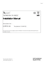 Mitsubishi Electric k-con KSTR12-24 Installation Manual preview