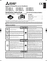 Mitsubishi Electric Lossnay LGH-150RX5-E Installation Instructions Manual preview