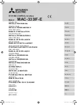 Mitsubishi Electric MAC-333IF-E Installation Manual предпросмотр