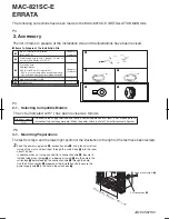 Preview for 2 page of Mitsubishi Electric MAC-821SC-E Installation Manual