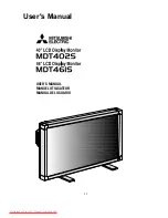 Preview for 1 page of Mitsubishi Electric MDT4025 User Manual