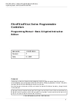 Preview for 3 page of Mitsubishi Electric MELSEC FX3G Programming Manual