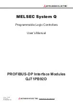 Preview for 1 page of Mitsubishi Electric MELSEC QJ71PB92D User Manual