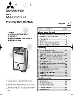 Preview for 1 page of Mitsubishi Electric MJ-E26CX-H Instruction Manual