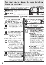 Preview for 2 page of Mitsubishi Electric MR-CGX450ER Operating Instructions Manual