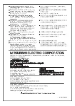 Preview for 20 page of Mitsubishi Electric MR-CX35EN Operating Instructions Manual