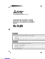 Предварительный просмотр 1 страницы Mitsubishi Electric Mr.SLIM MS24WN Operating Instructions Manual