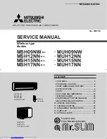 Mitsubishi Electric Mr. Slim MSH09NW Service Manual предпросмотр