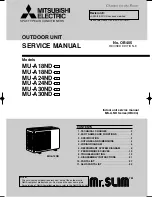 Mitsubishi Electric Mr.Slim MU-A18ND-S1 Service Manual предпросмотр