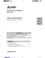 Предварительный просмотр 1 страницы Mitsubishi Electric Mr. Slim MXZ-2A20NA Installation Manual