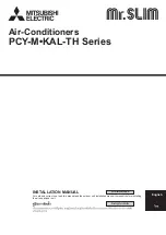 Mitsubishi Electric Mr.Slim PCY-M KAL-TH Series Installation Manual предпросмотр