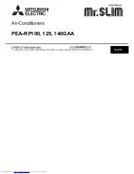 Preview for 1 page of Mitsubishi Electric Mr.Slim PEA-RP100 Operation Manual