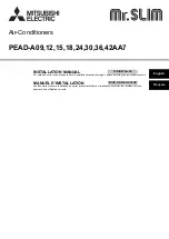 Mitsubishi Electric Mr. Slim PEAD-A09AA7 Installation Manual предпросмотр