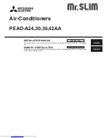 Предварительный просмотр 1 страницы Mitsubishi Electric Mr.SLIM PEAD-A24AA Installation Manual