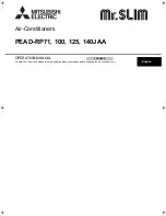 Mitsubishi Electric Mr.Slim PEAD-RP100JALQ Operation Manual preview