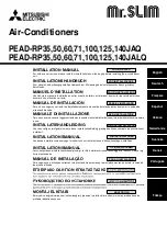 Preview for 1 page of Mitsubishi Electric Mr.Slim PEAD-RP140JALQ Installation Manual