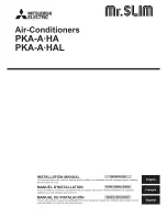 Mitsubishi Electric Mr. SLIM PKA-A HA Series Installation Manual preview