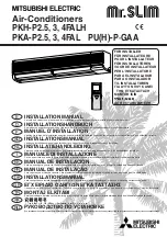 Предварительный просмотр 1 страницы Mitsubishi Electric Mr. SLIM PKA-P2.5FAL Series Installation Manual