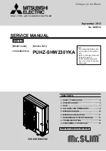 Предварительный просмотр 1 страницы Mitsubishi Electric Mr. Slim PU-SHW230YKA Service Manual