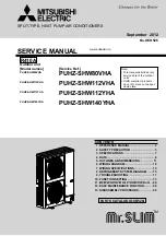 Mitsubishi Electric Mr.Slim PUHZ-SHW112VHA Service Manual предпросмотр